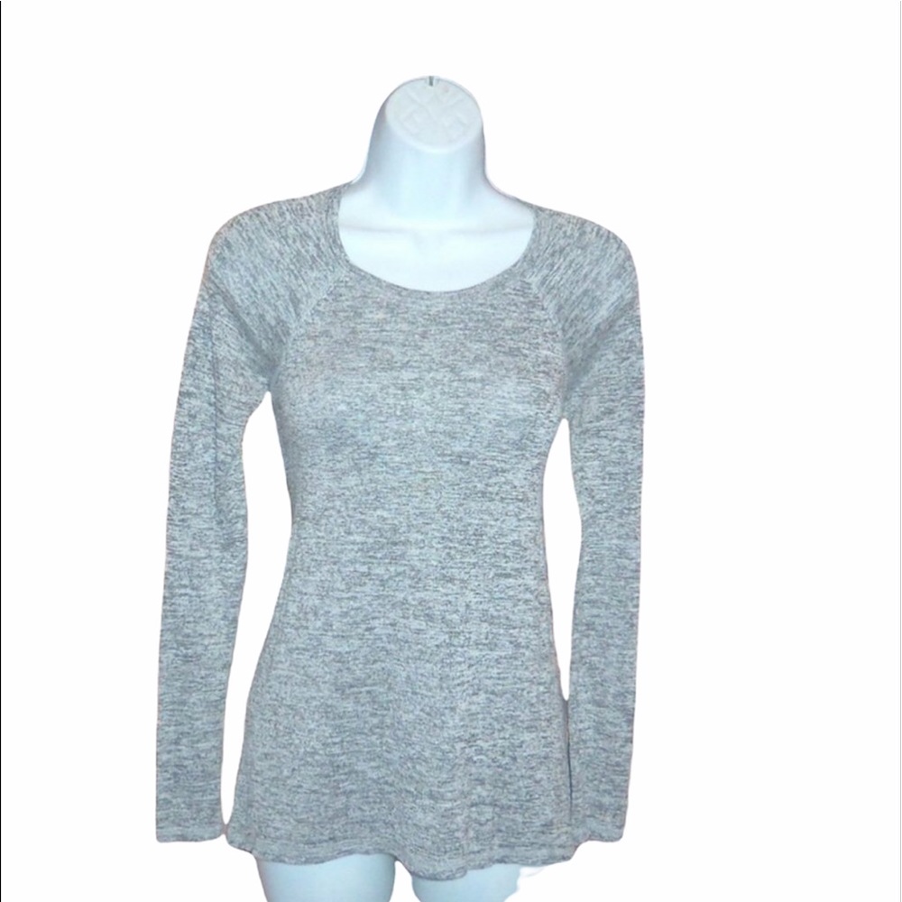 HOLLISTER Heather Gray Black Long Sleeve Top - Small